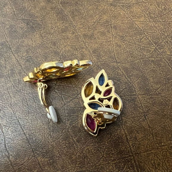 Swarovski for Neiman Marcus colored Swarovski crystal clip on earrings - Picture 4 of 7